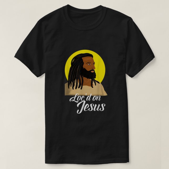 Camiseta Jesús Negro con Locos Cristianos Afro-Estadouniden (Diseño del anverso)