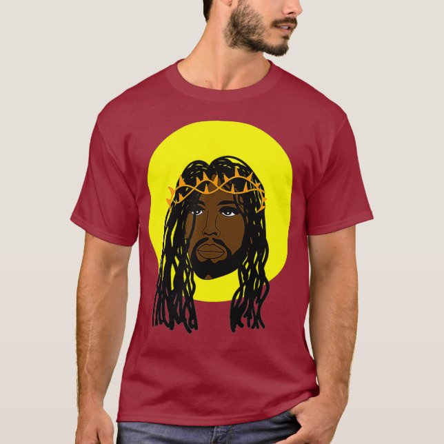 Camiseta Jesús negro localiza religión afroamericana (Anverso)