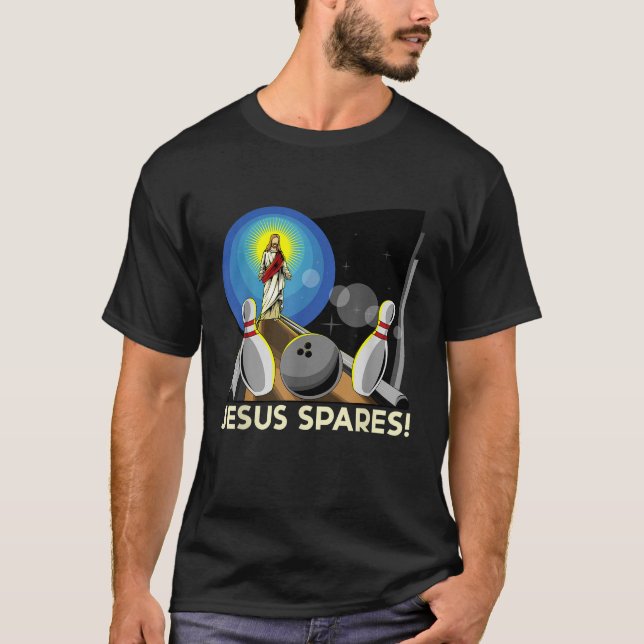 Camiseta Jesús perdona el divertido boliche cristiano (Anverso)