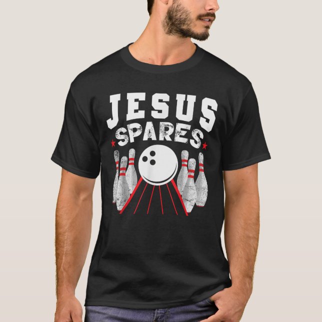 Camiseta Jesús perdona el divertido Bowling cristiano (Anverso)