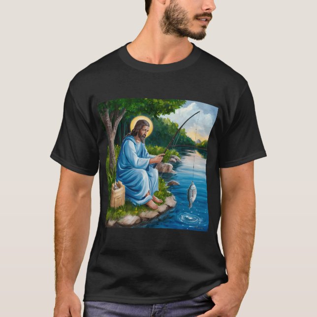 Camiseta Jesús pescando (Anverso)