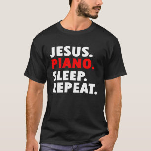 Camiseta Jesús Piano Dormir Repetir música cristiana Premiu