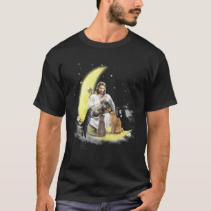 Camiseta Jesús pintando el cielo nocturno Jesús con gatos