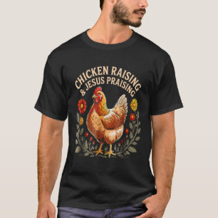 Camiseta Jesús Predicando Y El Pollo Elevando Graciosa Gran