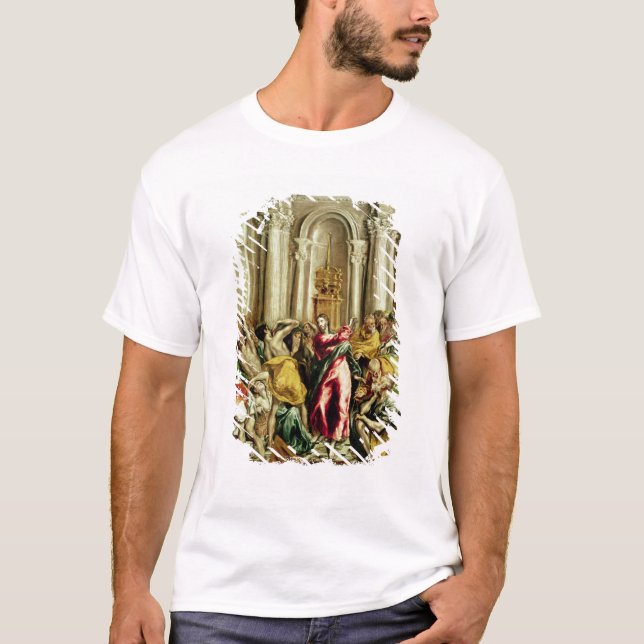 Camiseta Jesús que conduce a los comerciantes del templo (Anverso)