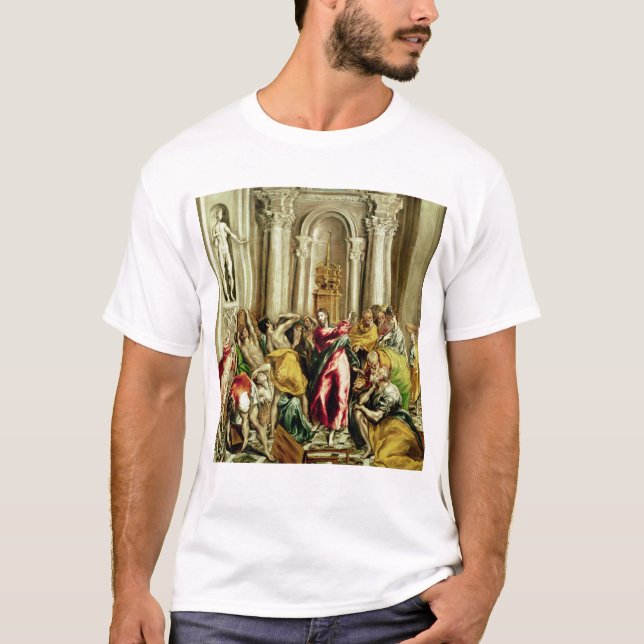 Camiseta Jesús que conduce a los comerciantes del templo (Anverso)