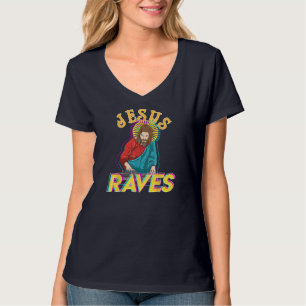 Camiseta Jesus Raves Funny EDM Festival de Música Fiesta Ch