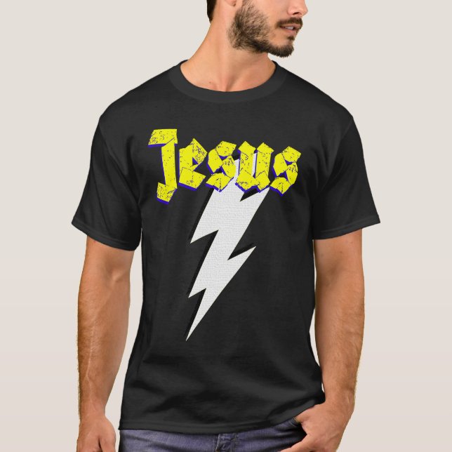 Camiseta Jesús relámpago Bolt Gods hijo para toda la humani (Anverso)