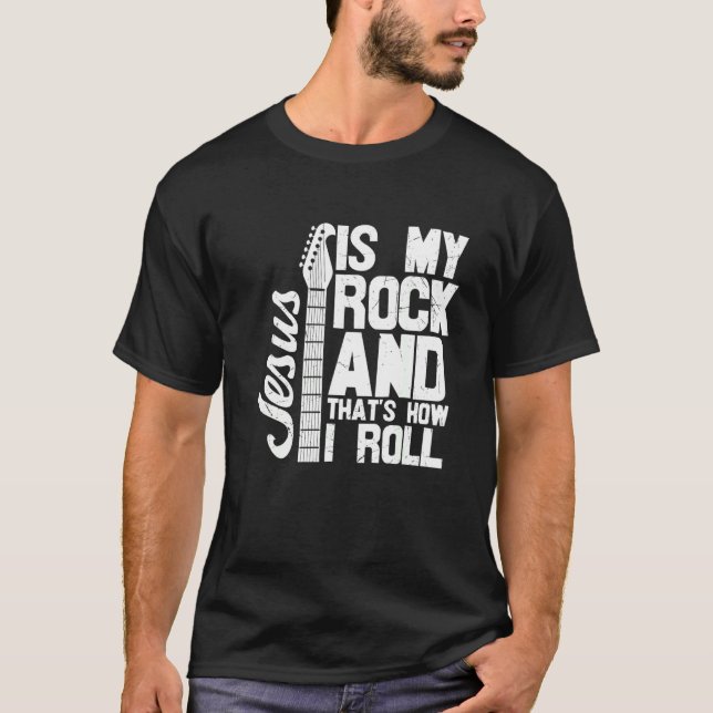 Camiseta Jesús religioso es mi Rock Christian Guitar Church (Anverso)
