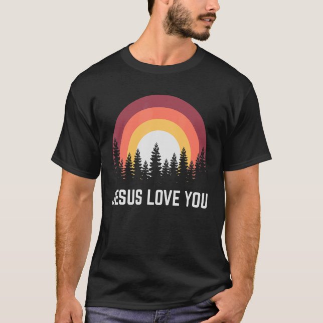 Camiseta Jesús religioso te ama cristiano (Anverso)