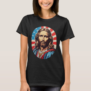 Camiseta Jesús republicano: arte pop atrevido con la bander