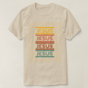 Camiseta Jesús retro de tee blanco unisexo
