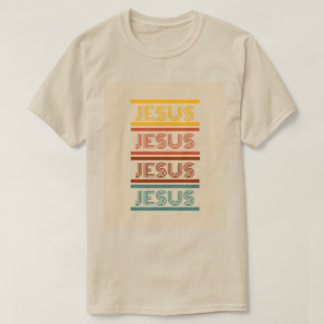 Camiseta Jesús retro de tee blanco unisexo