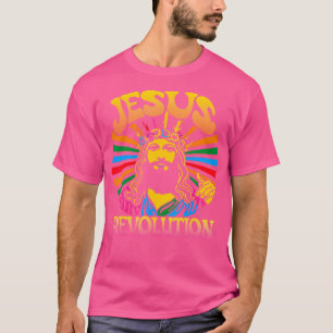 Camiseta Jesús Revolution Christian Faith Retro Groovy Hipp
