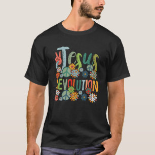Camiseta Jesús Revolution Faith Retro Groovy Flower Peace S