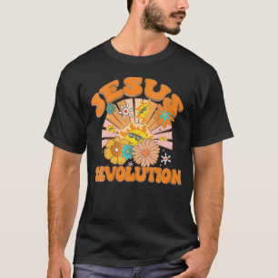 Camiseta Jesus Revolution Gracioso Christian Groovy Boho V-