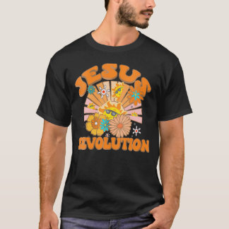 Camiseta Jesus Revolution Gracioso Christian Groovy Boho V-