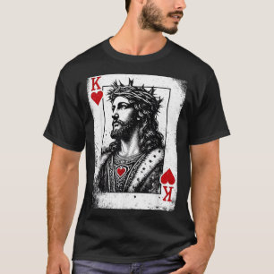 Camiseta Jesús rey de corazones juego de cartas religioso r