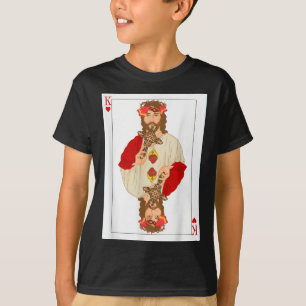 Camiseta Jesús Rey de Corazones Tarjeta Fe Cristiana Suicid