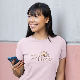 Camiseta JESÚS RISEN DE HECHO Pink de mujeres de Pascua rel