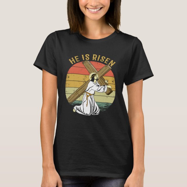 Camiseta Jesus Risen Religous Easter Sunday Christian Jesus (Anverso)