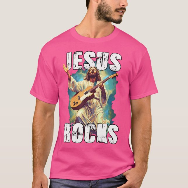 Camiseta Jesús Roca Con Guitarra - Gracioso Cristiano Roca  (Anverso)