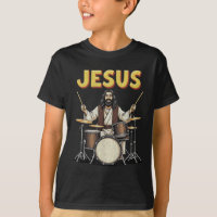 Jesús Rockea Música Funny Diseño de Drummer Cristi