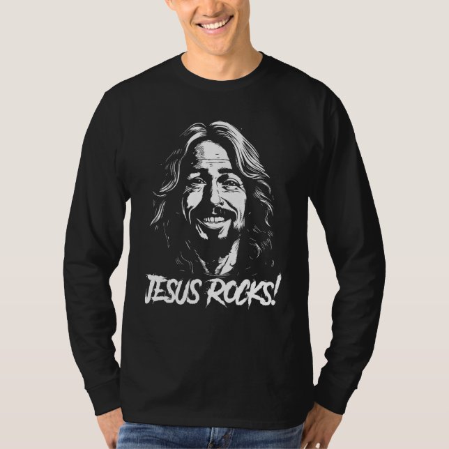 Camiseta Jesus Rocks  Musician Rocker Christ 1 (Anverso)