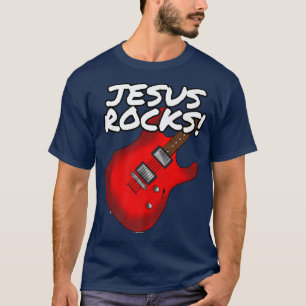 Camiseta Jesus Rocks, Worship Guitarist, Church Electric Gu