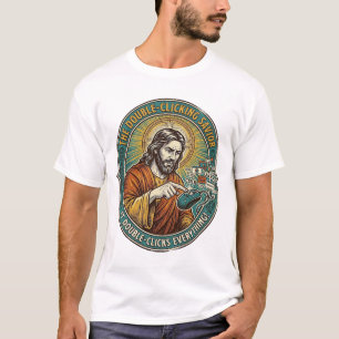 Camiseta Jesús roto haciendo doble clic en el ratón IT Ofic