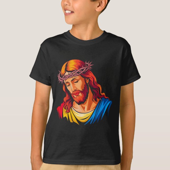 Camiseta Jesus Rtrait Art Christian Religious  (Anverso)