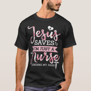 Camiseta Jesús Sacude, soy sólo una enfermera religiosa cri