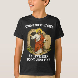 Camiseta Jesús saliendo de la cueva Fe cristiana de moda