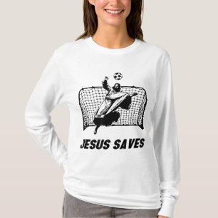 Camiseta Jesús salva a Jesús salvó al portero del gol de fú