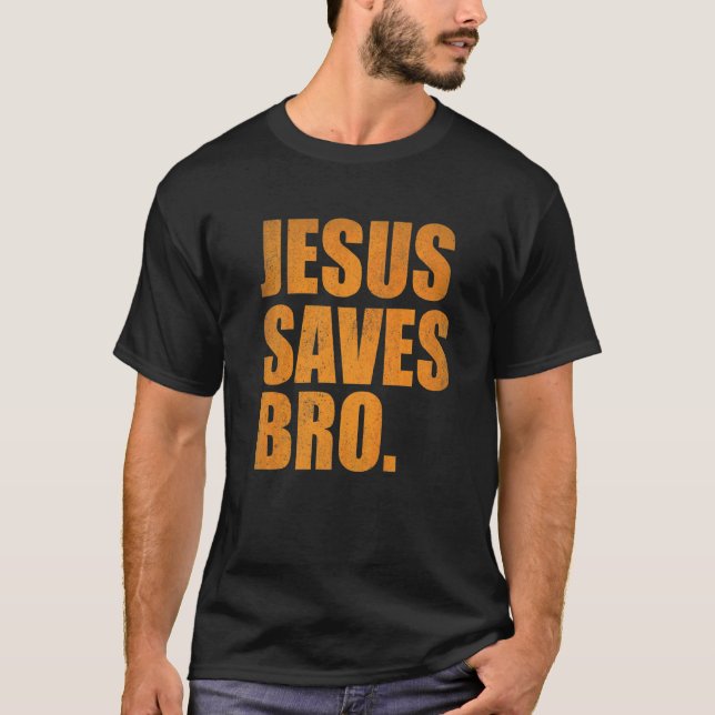 Camiseta Jesús salva a la religión cristiana tradicional he (Anverso)