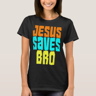 Camiseta Jesús salva a un curioso cristiano audaz Surfing