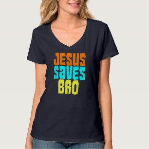 Camiseta Jesús salva a un curioso cristiano audaz Surfing