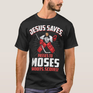 Camiseta Jesús salva a un portero de hockey y pasa a Moses 