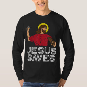 Camiseta Jesús salva al béisbol Dios Deportes Hombres Crist