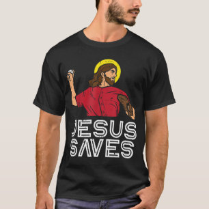 Camiseta Jesús salva al béisbol Dios Deportes Hombres Crist
