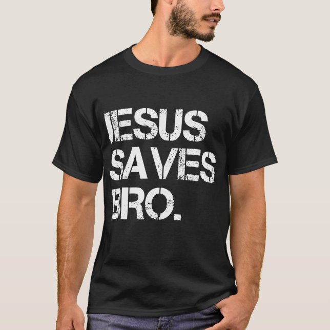 Camiseta Jesús salva al hermano - La divertida religión cri (Anverso)