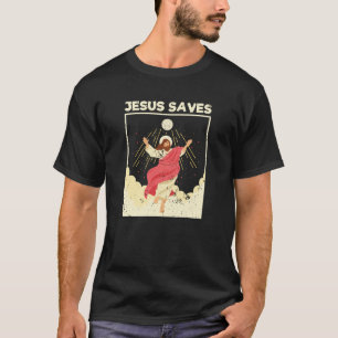 Camiseta Jesús salva al jugador de voleibol Cristo verso d