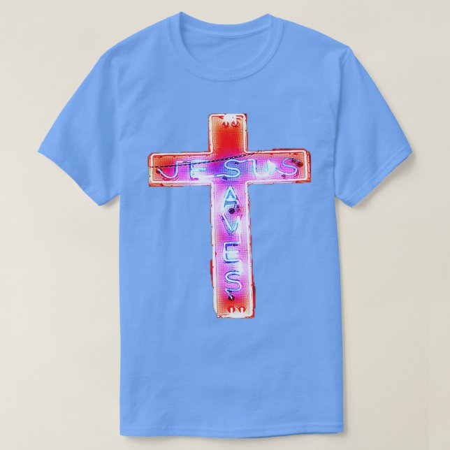 Camiseta Jesús salva al Rótulo Neon (Diseño del anverso)
