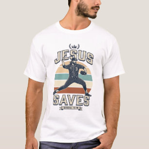 Camiseta Jesús salva béisbol vintage diseño vectorial crist