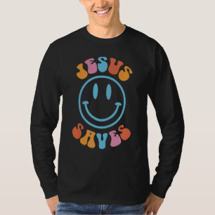 Camiseta Jesús Salva Cara Sonriente Estética Preparada Moda