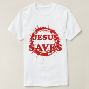 Camiseta Jesús salva con corona de ánimos