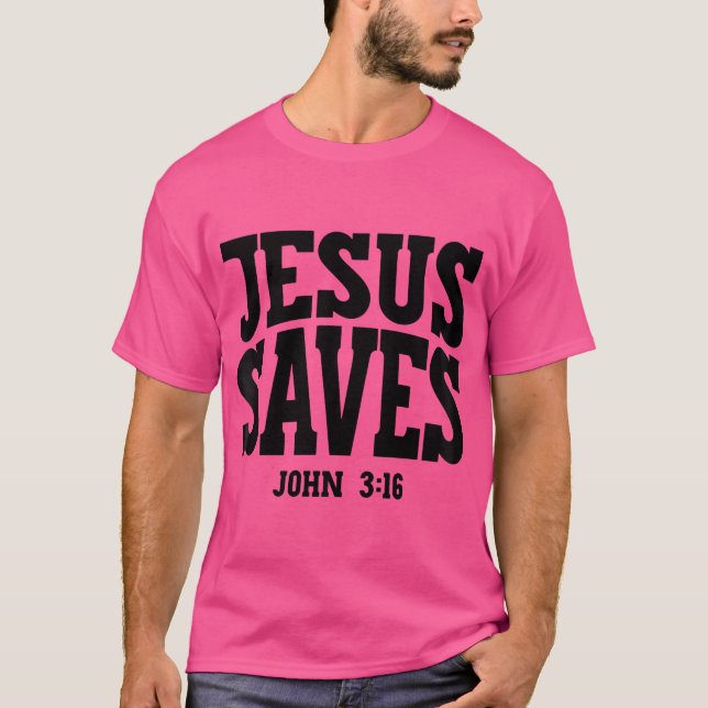 Camiseta Jesús salva el diseño de los evangelios cristianos (Anverso)