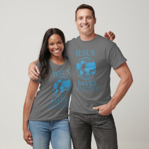 Camiseta Jesús salva el gris gráfico