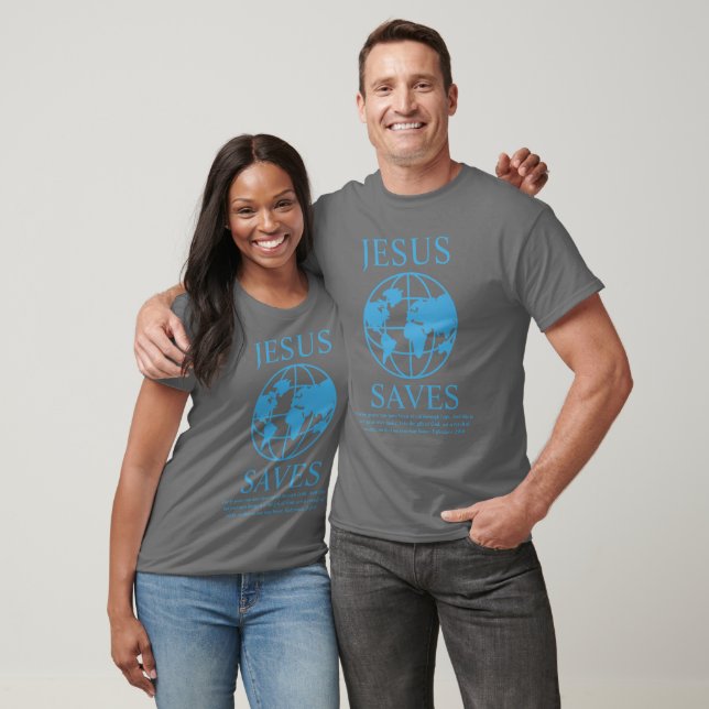 Camiseta Jesús salva el gris gráfico (Unisexo)