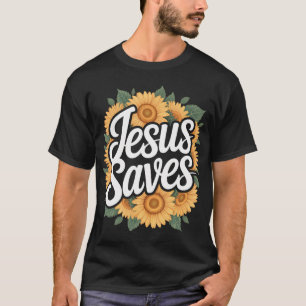 Camiseta Jesús Salva Girasol Sutil Cristiano Religioso